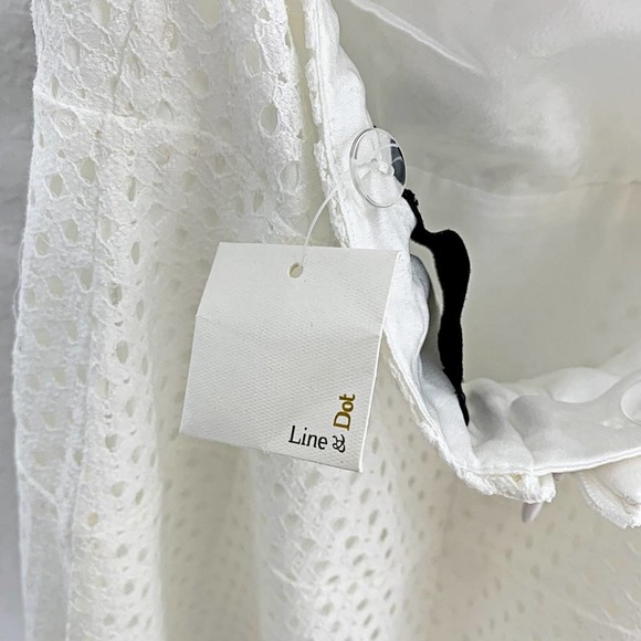 Line and Dot Spring Life Eyelet Apron Dress in White - Picture 3 of 6